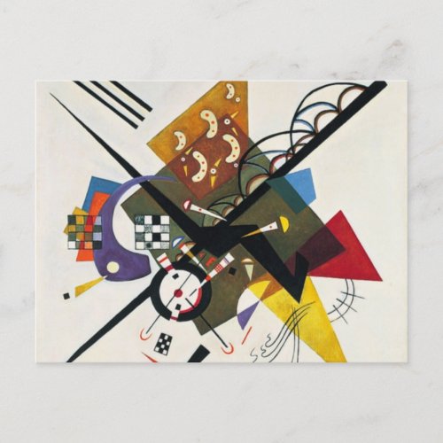 Kandinsky On White Two Abstract Painting Postcard