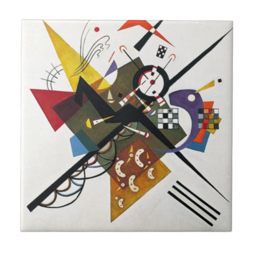 Kandinsky On White Two Abstract Painting Tile