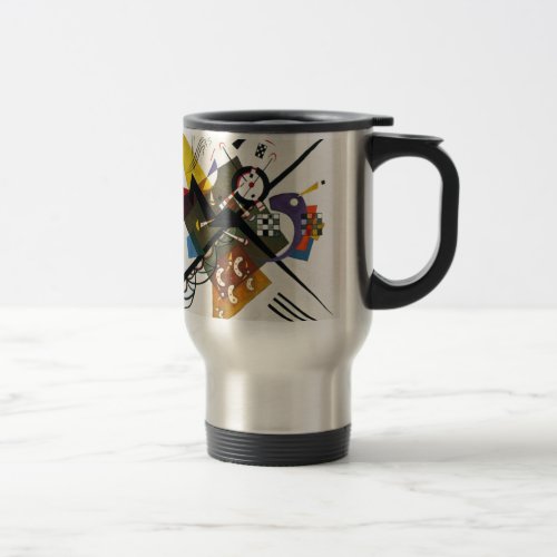 Kandinsky On White Two Abstract Painting Travel Mug