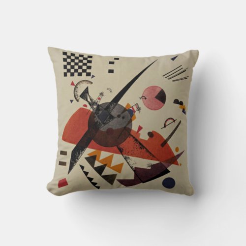 Kandinsky _ Orange abstract artwork Throw Pillow
