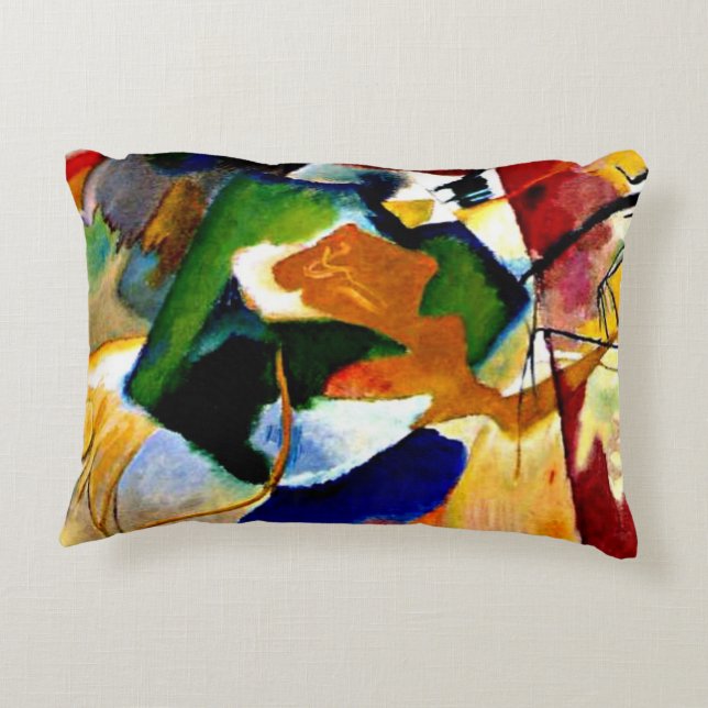 Kandinsky - Painting with Green Center Decorative Pillow (Back)