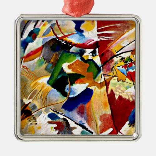 Kandinsky _ Painting with Green Center Metal Ornament