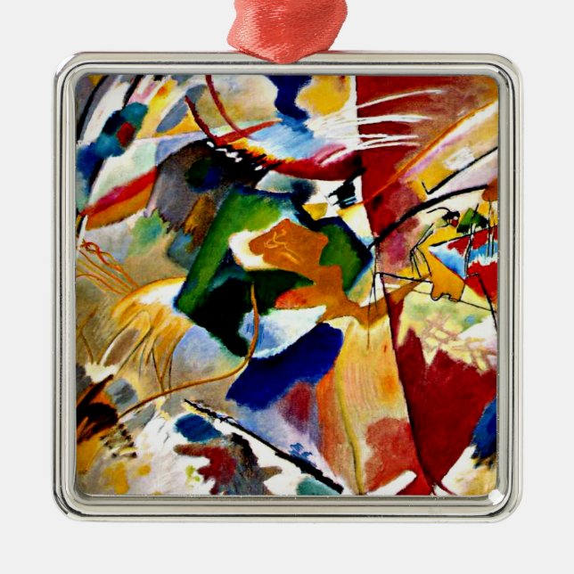 Kandinsky - Painting with Green Center Metal Ornament (Front)