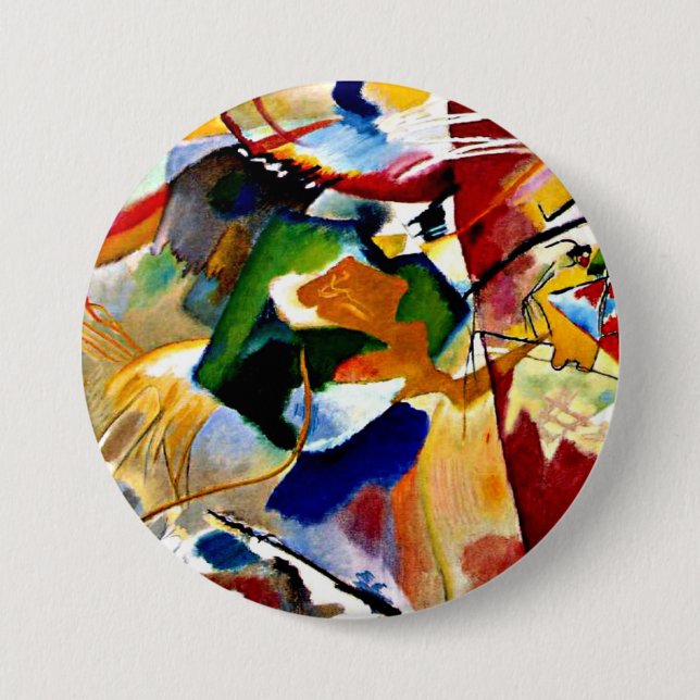 Kandinsky - Painting with Green Center Pinback Button (Front)