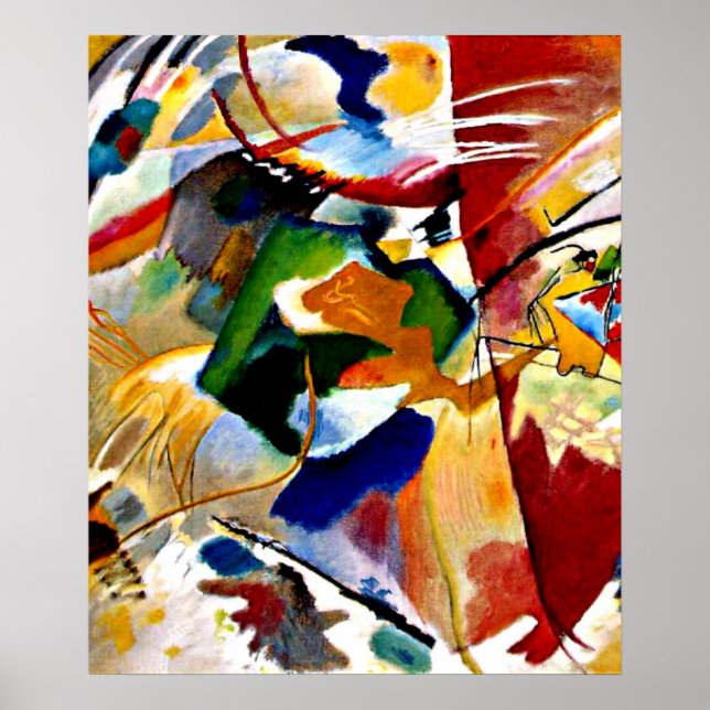 Kandinsky - Painting with Green Center Poster (Front)