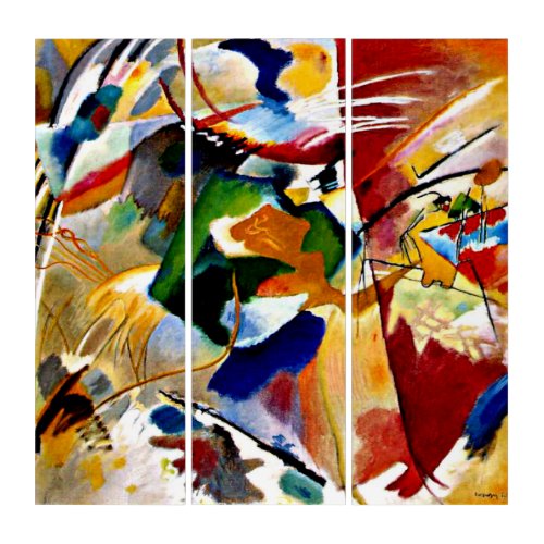 Kandinsky _ Painting with Green Center Triptych