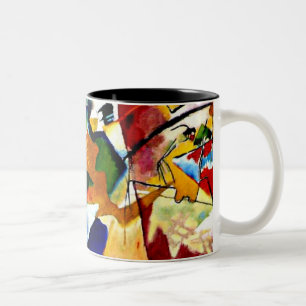 Kandinsky - Painting with Green Center Two-Tone Coffee Mug