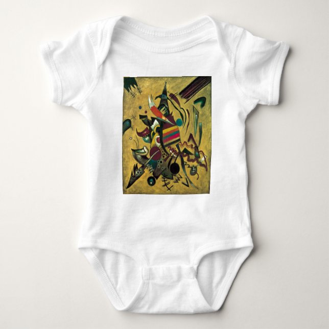 Kandinsky Points Abstract Canvas Painting Baby Bodysuit (Front)
