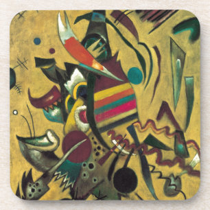 Kandinsky Points Abstract Canvas Painting Beverage Coaster