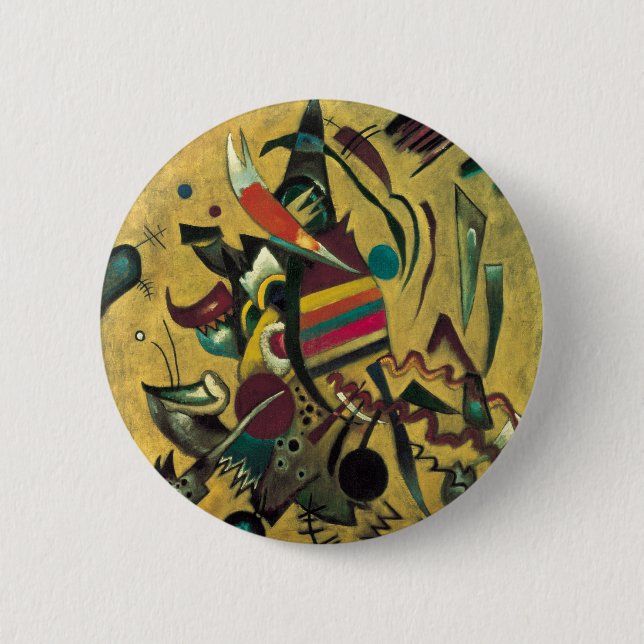 Kandinsky Points Abstract Canvas Painting Button (Front)