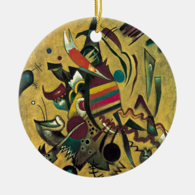Kandinsky Points Abstract Canvas Painting Ceramic Ornament (Front)