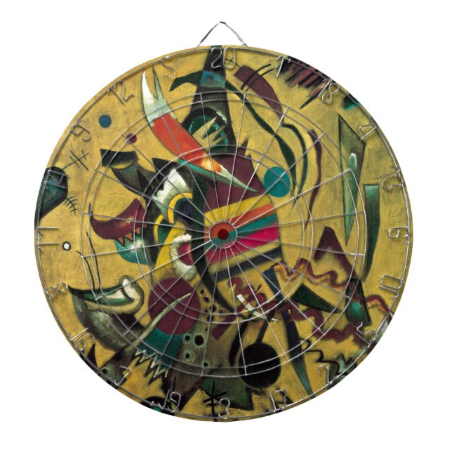 Kandinsky Points Abstract Canvas Painting Dartboard (Front)