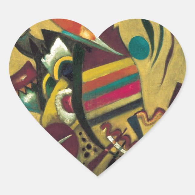 Kandinsky Points Abstract Canvas Painting Heart Sticker (Front)