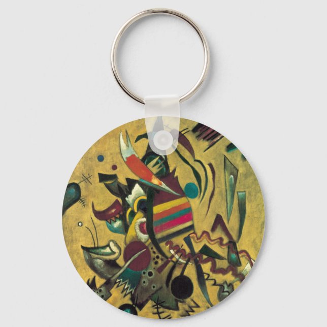 Kandinsky Points Abstract Canvas Painting Keychain (Front)