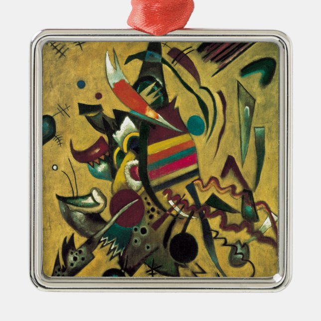 Kandinsky Points Abstract Canvas Painting Metal Ornament (Front)