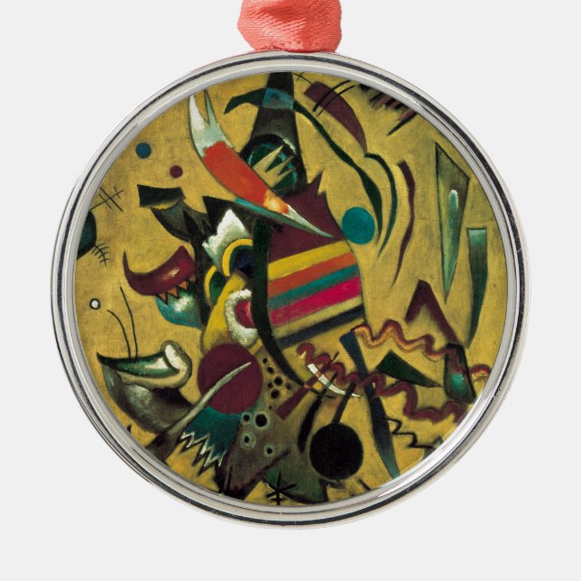 Kandinsky Points Abstract Canvas Painting Metal Ornament (Front)