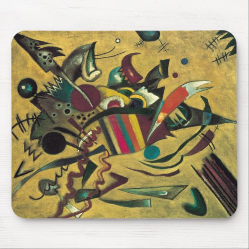 Kandinsky Points Abstract Canvas Painting Mouse Pad