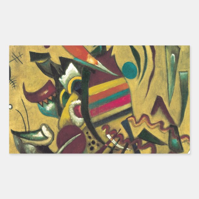 Kandinsky Points Abstract Canvas Painting Rectangular Sticker (Front)