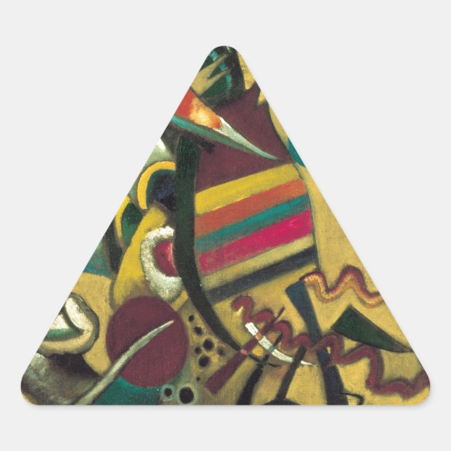 Kandinsky Points Abstract Canvas Painting Triangle Sticker (Front)