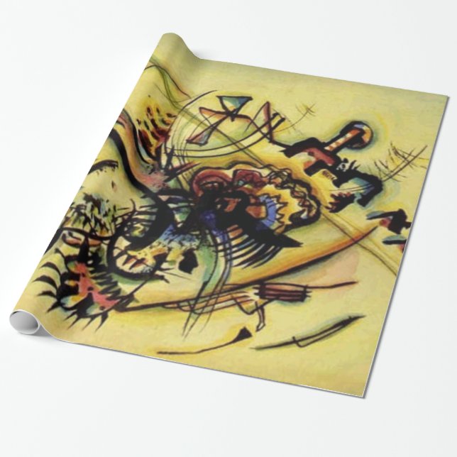 Kandinsky Points Abstract Canvas Painting Wrapping Paper (Unrolled)