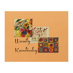 Kandinsky popular artwork collage wood wall art
