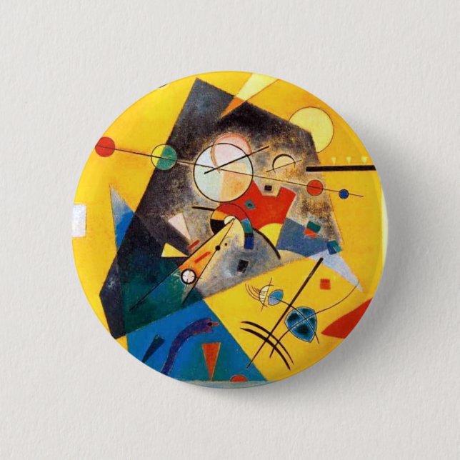 Kandinsky Quiet Harmony Abstract Art Button (Front)
