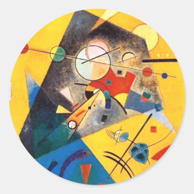 Kandinsky Quiet Harmony Abstract Art Classic Round Sticker (Front)