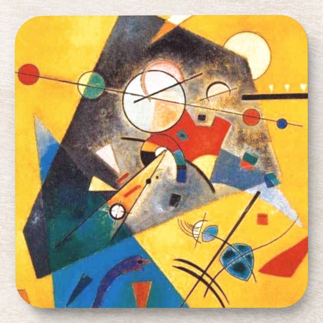 Kandinsky Quiet Harmony Abstract Art Drink Coaster (Front)