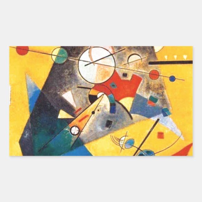 Kandinsky Quiet Harmony Abstract Art Rectangular Sticker (Front)