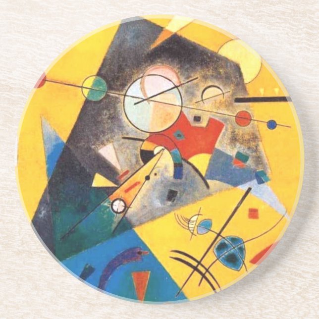 Kandinsky Quiet Harmony Abstract Art Sandstone Coaster (Front)