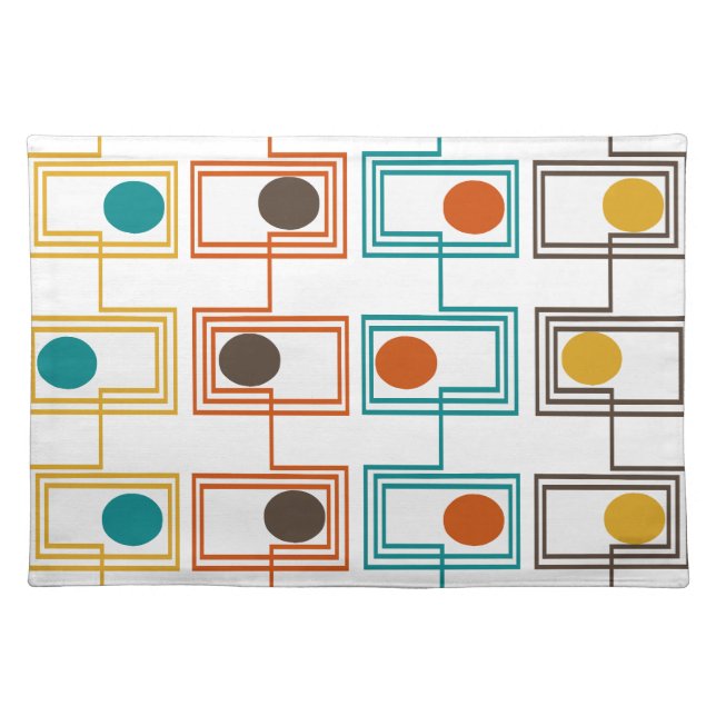 Kandinsky Rectangles with Ovals  Cloth Placemat (Front)