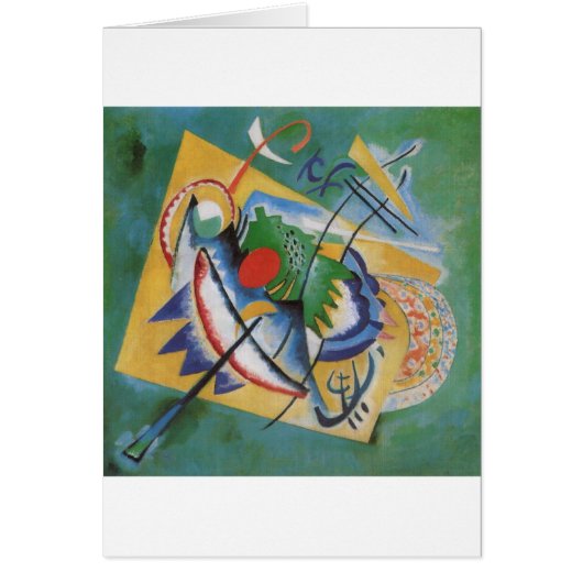 Kandinsky Red Oval Abstract Artwork Green Yellow (Front)