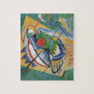 Kandinsky Red Oval Abstract Artwork Green Yellow Jigsaw Puzzle