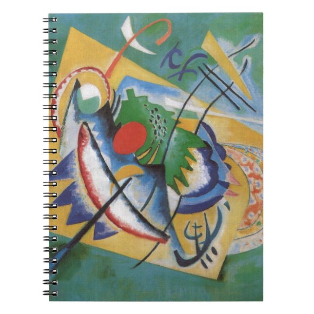 Kandinsky Red Oval Abstract Artwork Green Yellow Notebook (Front)