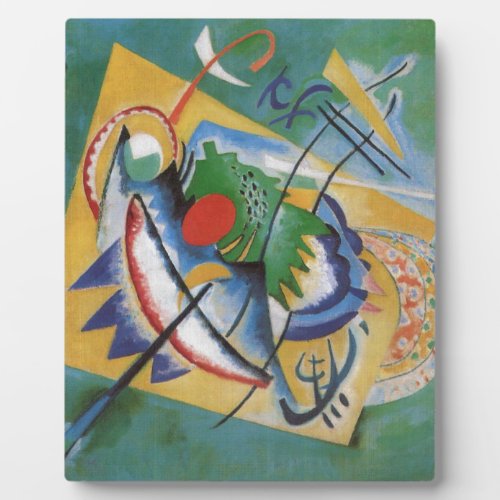 Kandinsky Red Oval Abstract Artwork Green Yellow Plaque