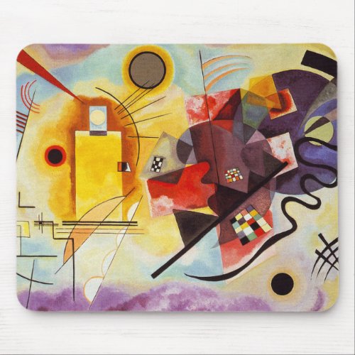 Kandinsky Red Yellow Blue Abstract Painting Mouse Pad