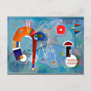 Kandinsky - Round and Pointed, colorful art Postcard