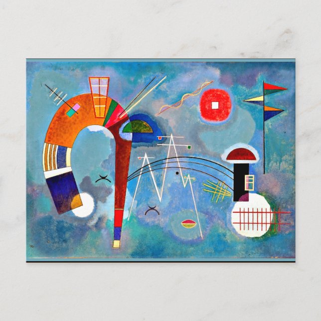 Kandinsky - Round and Pointed, colorful art Postcard (Front)