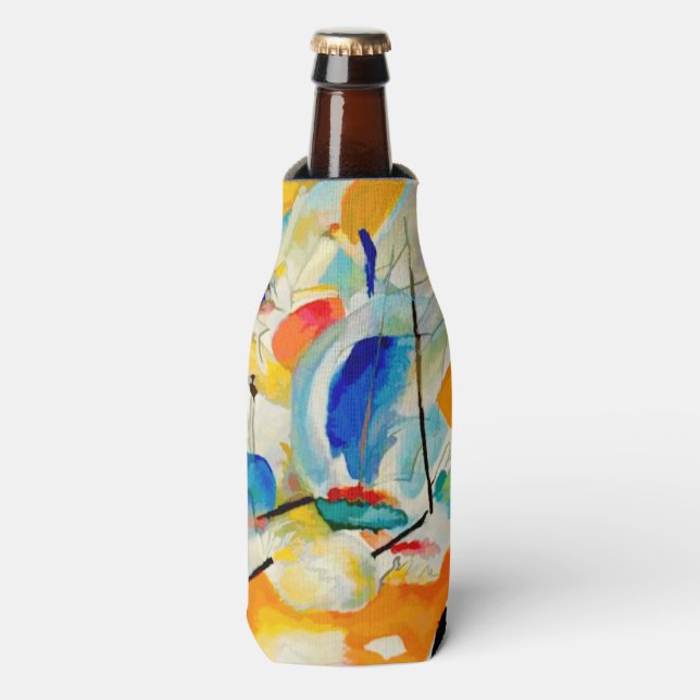 Kandinsky Sea Battle 1913 Bottle Cooler (Bottle Front)