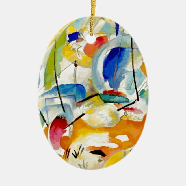 Kandinsky Sea Battle 1913 Ceramic Ornament (Front)