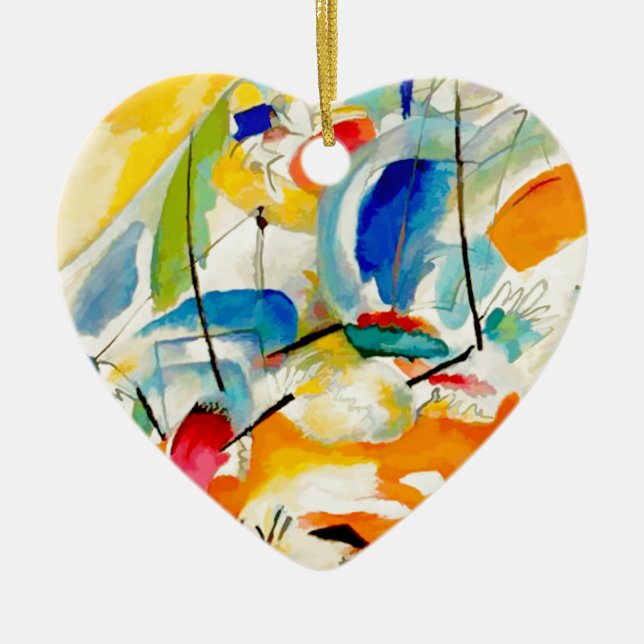 Kandinsky Sea Battle 1913 Ceramic Ornament (Front)