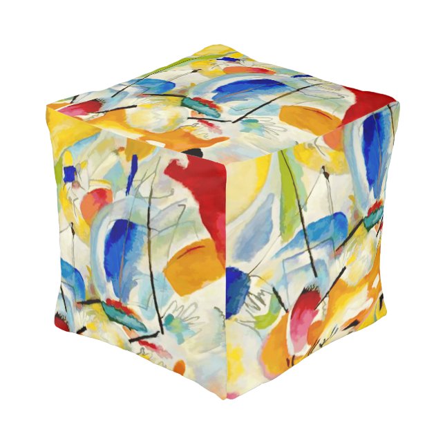 Kandinsky Sea Battle 1913 Pouf (Angled Front)