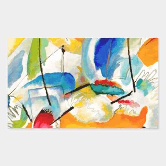 Kandinsky Sea Battle 1913 Rectangular Sticker (Front)