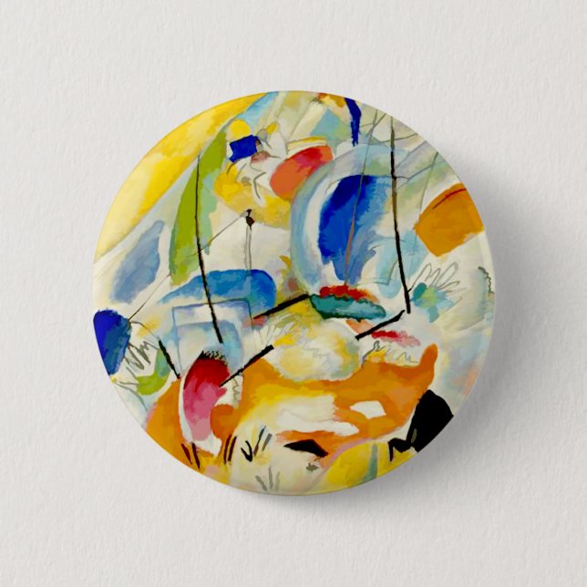 Kandinsky Sea Battle Painting 1913 Pinback Button (Front)