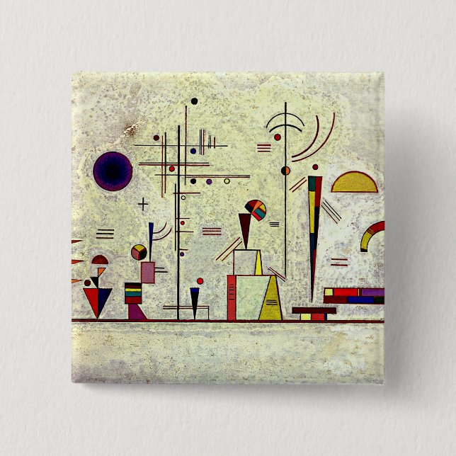 Kandinsky - Serious-Fun, abstract art,  Button (Front)