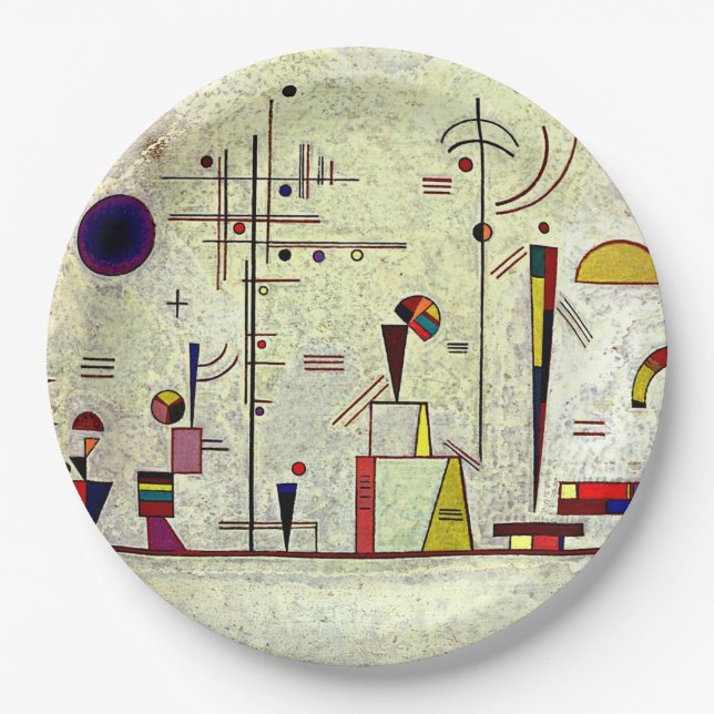 Kandinsky - Serious-Fun, abstract art,  Paper Plates (Front)