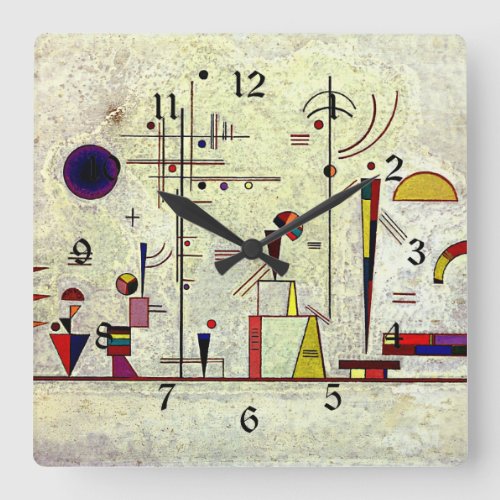 Kandinsky _ Serious_Fun abstract art Square Wall Clock