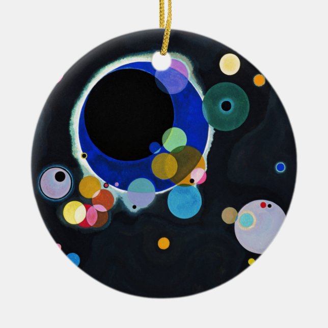 Kandinsky Several Circles Abstract Ceramic Ornament (Front)