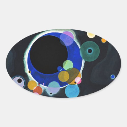 Kandinsky Several Circles Abstract Oval Sticker