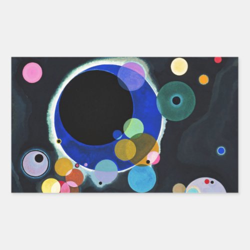 Kandinsky Several Circles Abstract Rectangular Sticker
